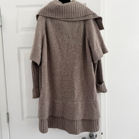 Donna Karan Wool/Cashmere Cardigan Coat in Taupe, size M/L - Picture 7 of 8